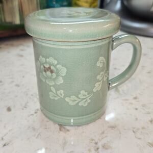 Vintage Korean Traditional Celadon Tea Mug